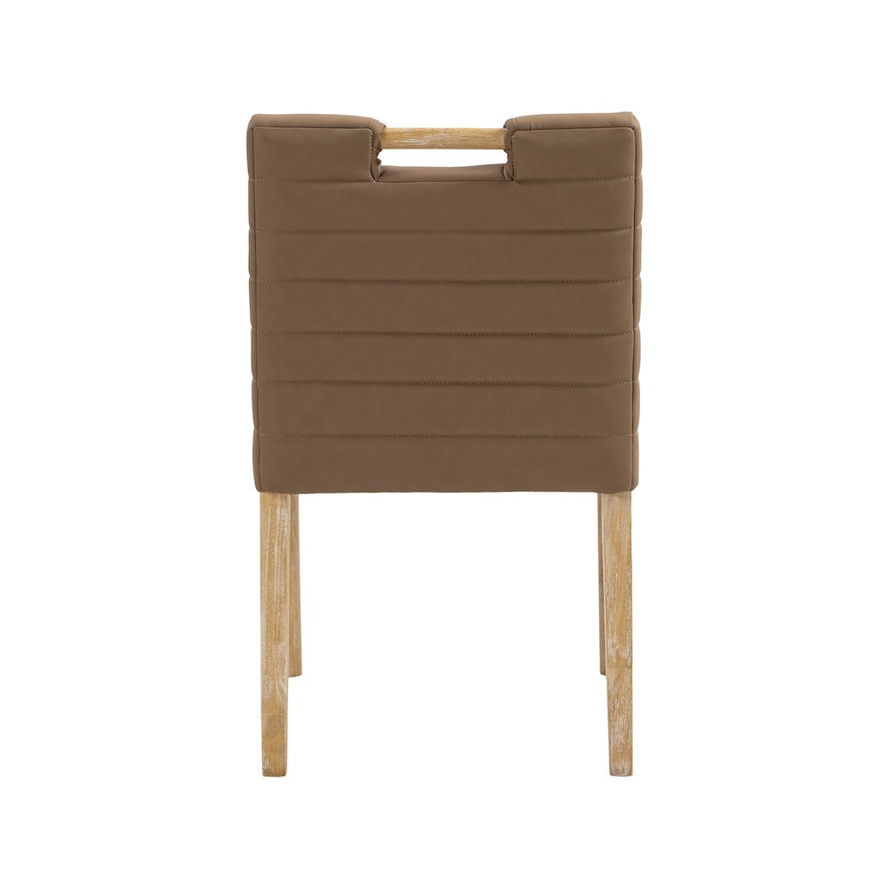 Aimee Brown Vegan Leather Dining Side Chair, Set of 2