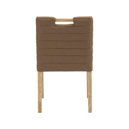 Aimee Brown Vegan Leather Dining Side Chair, Set of 2