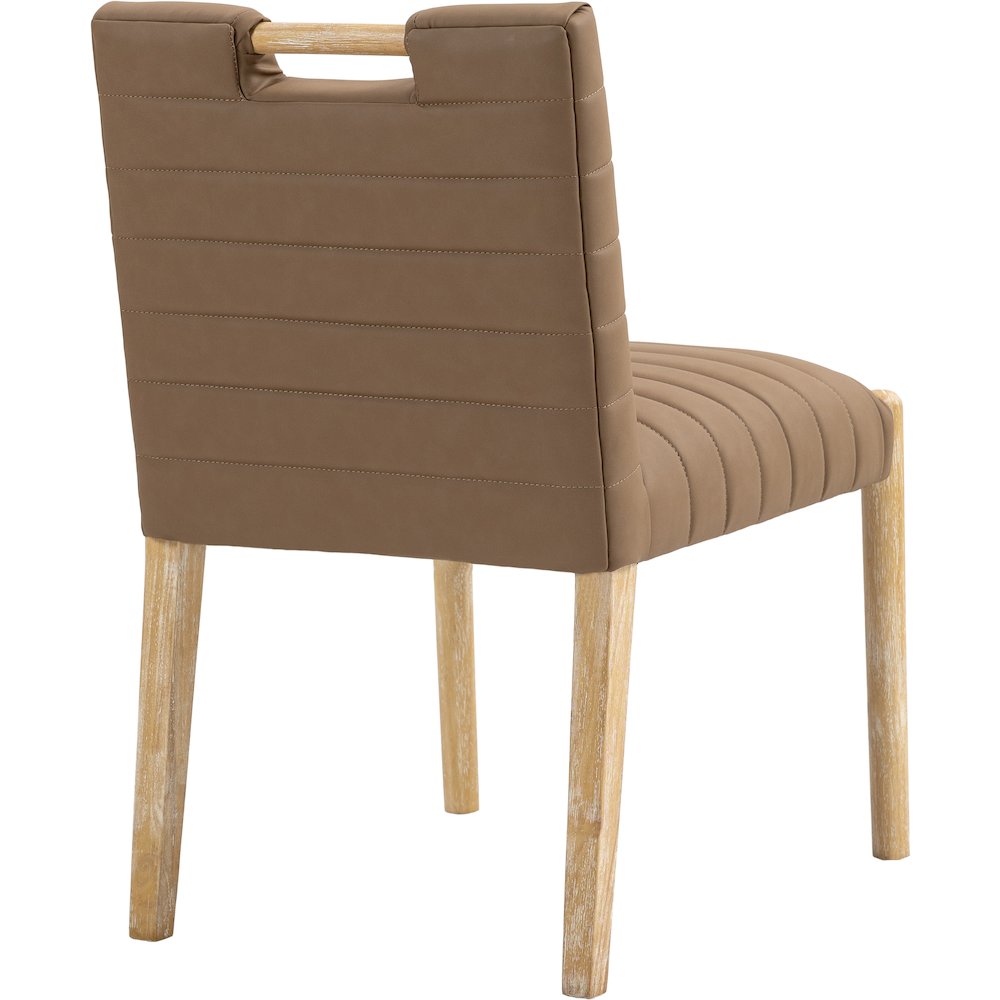 Aimee Brown Vegan Leather Dining Side Chair, Set of 2