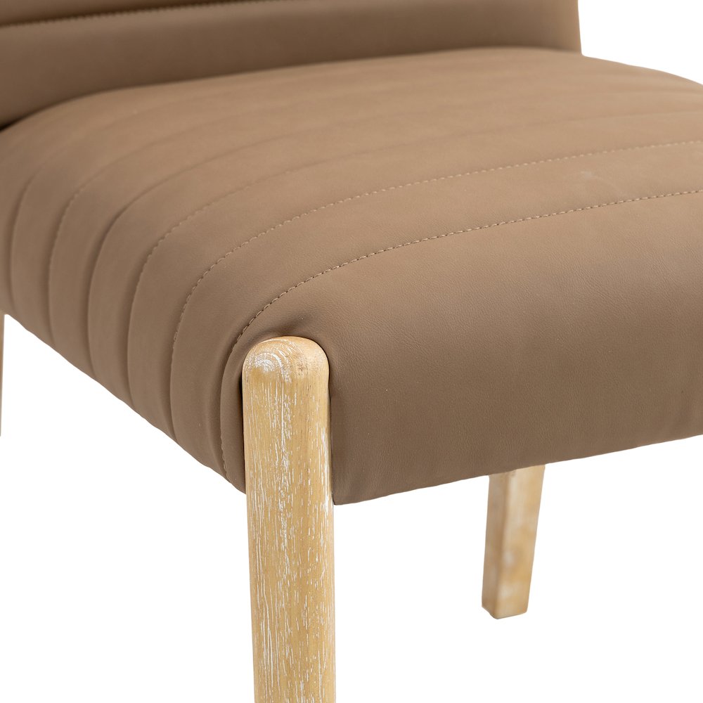 Aimee Brown Vegan Leather Dining Side Chair, Set of 2