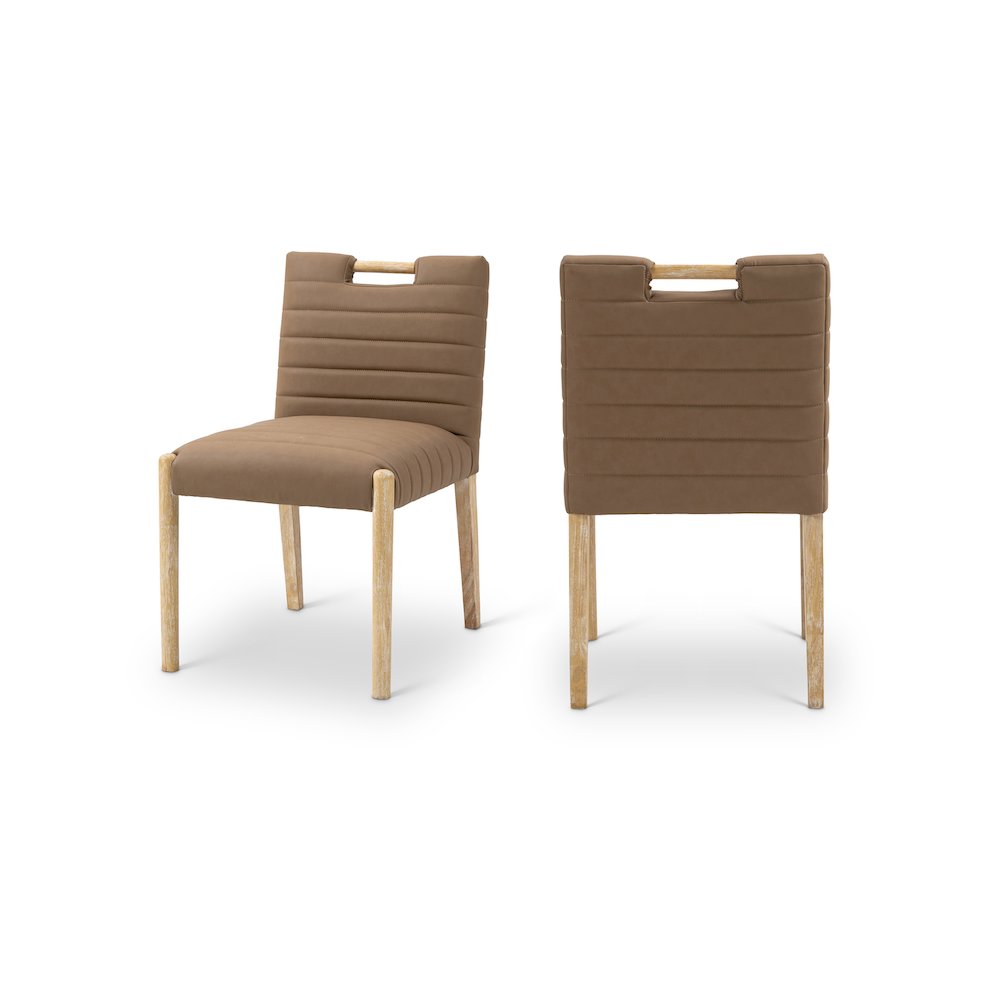 Aimee Brown Vegan Leather Dining Side Chair, Set of 2