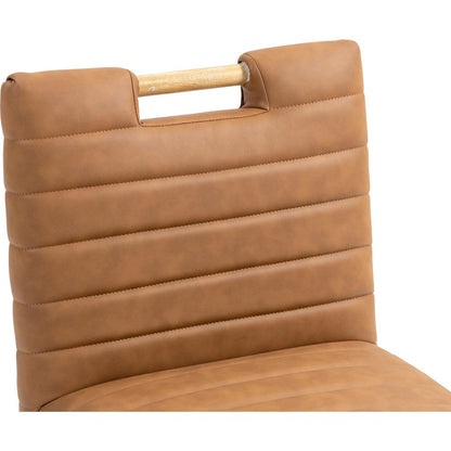 Aimee Cognac Vegan Leather Dining Side Chair, Set of 2
