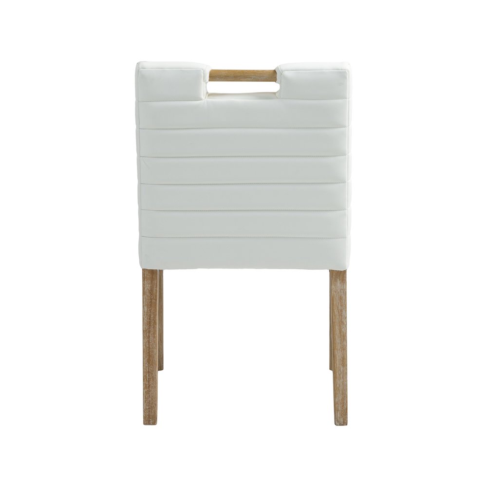 Aimee Cream Vegan Leather Dining Side Chair, Set of 2