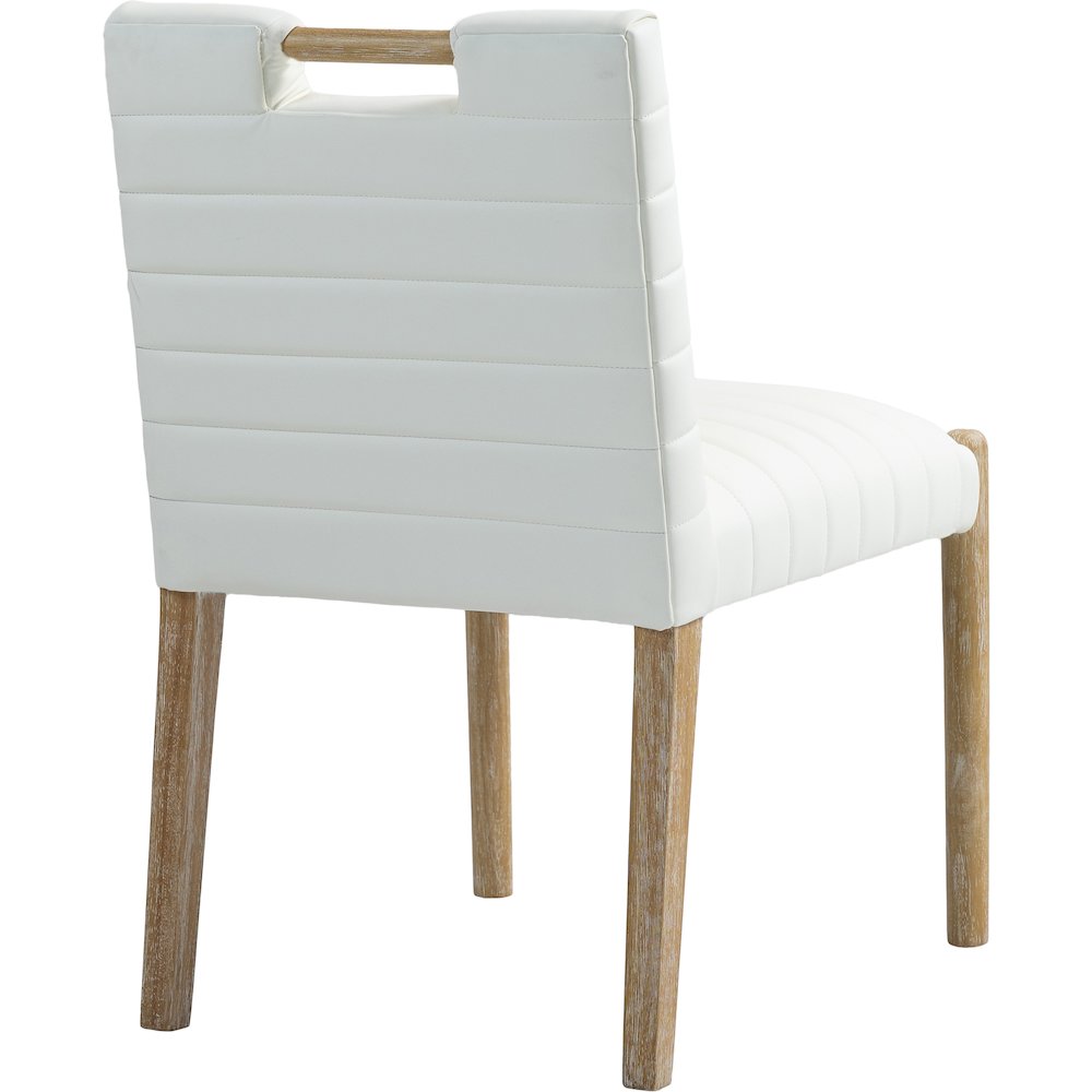 Aimee Cream Vegan Leather Dining Side Chair, Set of 2