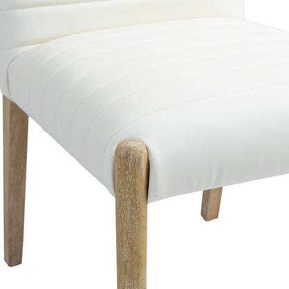 Aimee Cream Vegan Leather Dining Side Chair, Set of 2