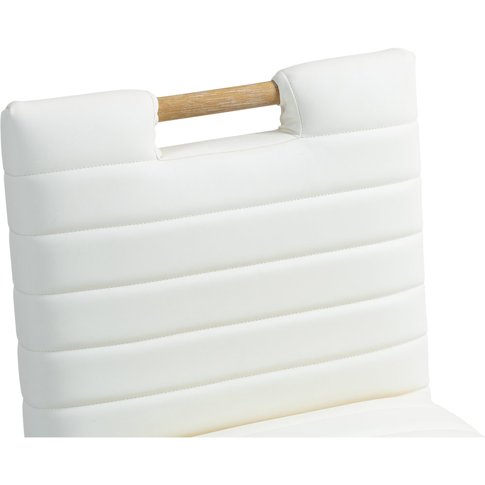 Aimee Cream Vegan Leather Dining Side Chair, Set of 2