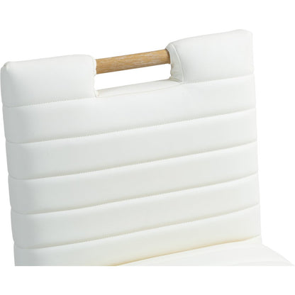 Aimee Cream Vegan Leather Dining Side Chair, Set of 2