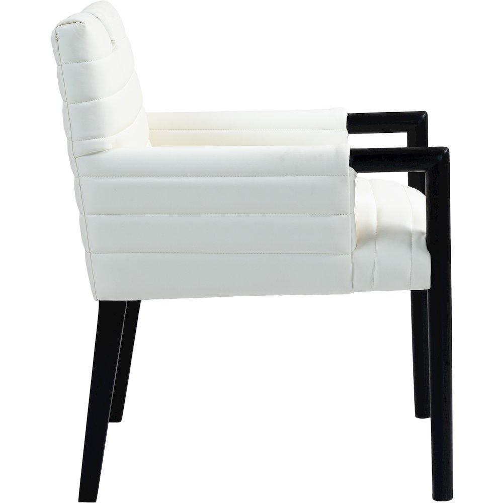 Aimee Cream Vegan Leather Dining Arm Chair