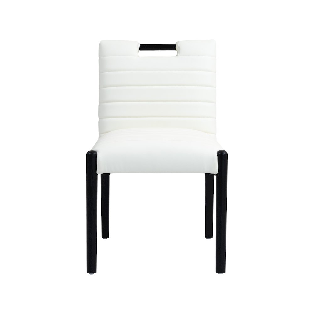 Aimee Cream Vegan Leather Dining Side Chair, Set of 2