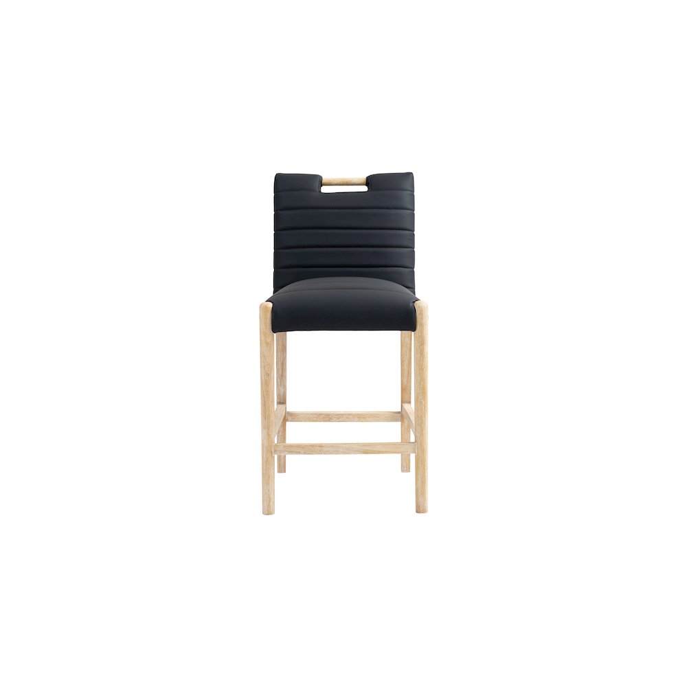 Aimee Black Vegan Leather Counter Stool