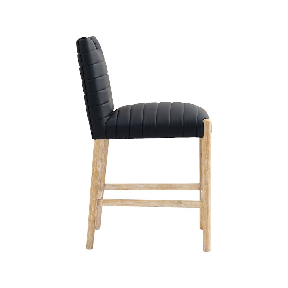 Aimee Black Vegan Leather Counter Stool