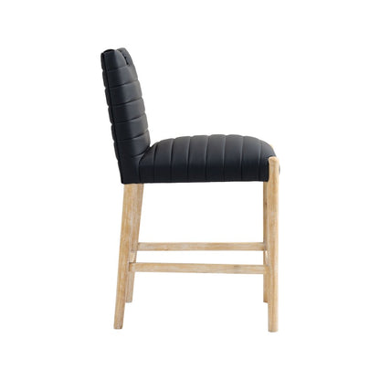Aimee Black Vegan Leather Counter Stool