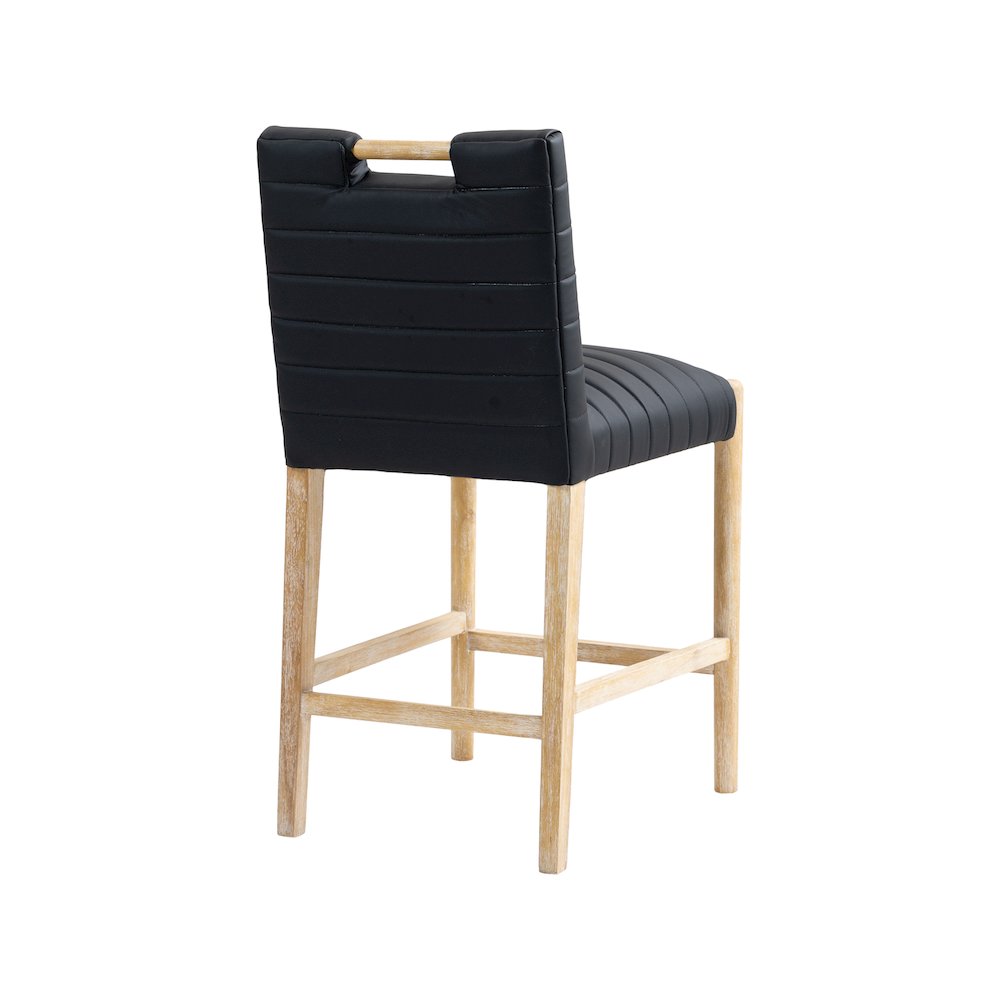Aimee Black Vegan Leather Counter Stool