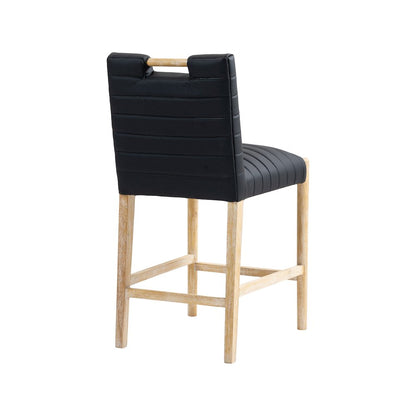 Aimee Black Vegan Leather Counter Stool