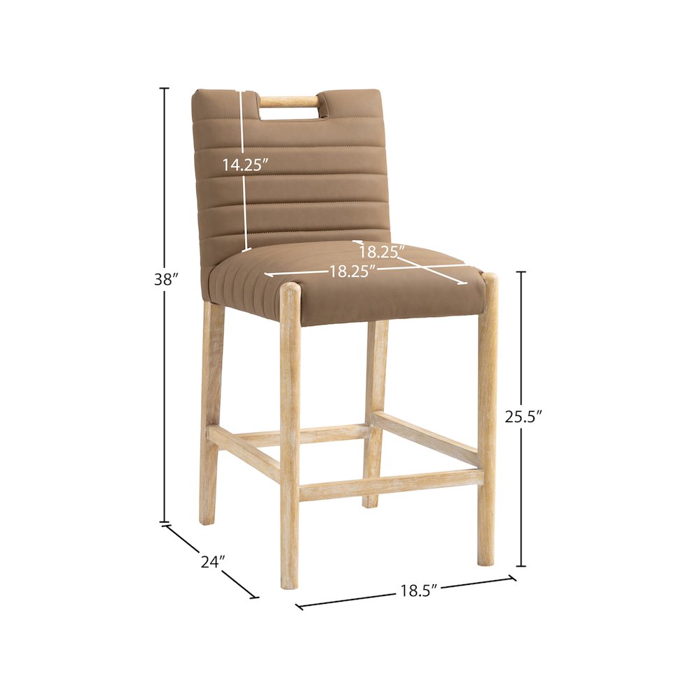 Aimee Brown Vegan Leather Counter Stool
