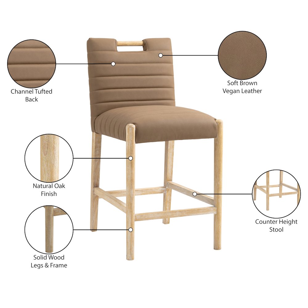 Aimee Brown Vegan Leather Counter Stool