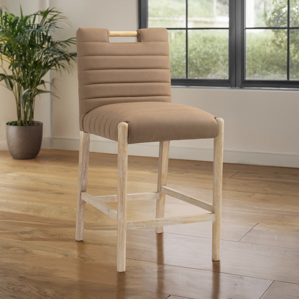 Aimee Brown Vegan Leather Counter Stool