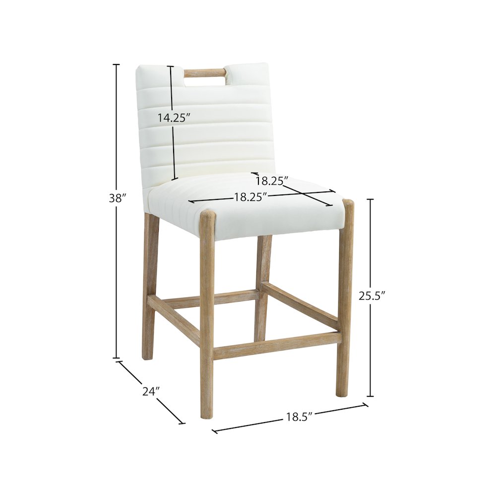 Aimee Cream Vegan Leather Counter Stool