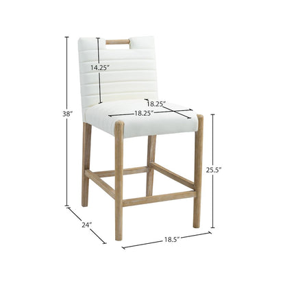 Aimee Cream Vegan Leather Counter Stool