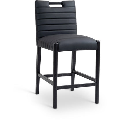 Aimee Black Vegan Leather Counter Stool