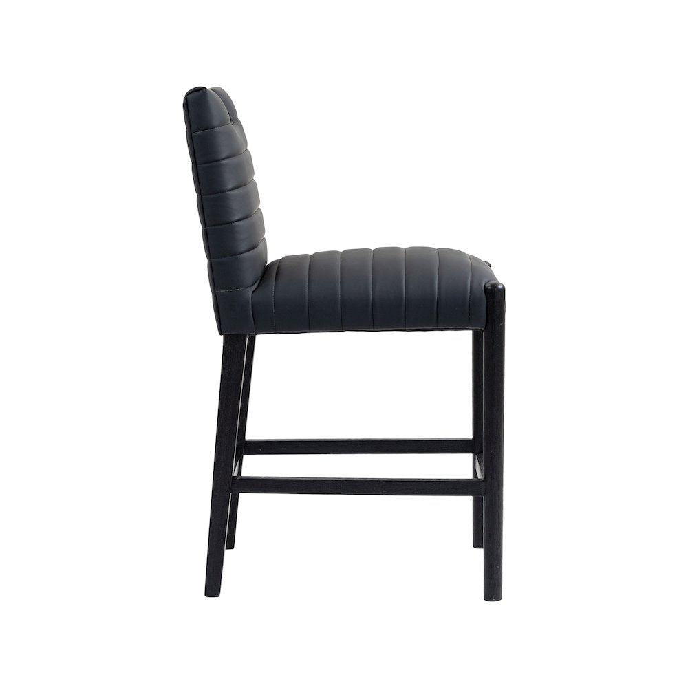 Aimee Black Vegan Leather Counter Stool
