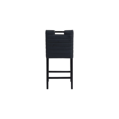 Aimee Black Vegan Leather Counter Stool