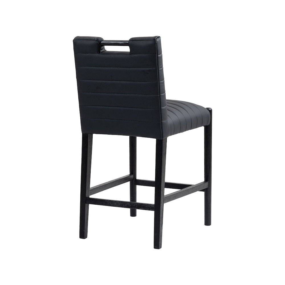 Aimee Black Vegan Leather Counter Stool