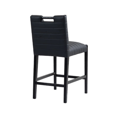 Aimee Black Vegan Leather Counter Stool