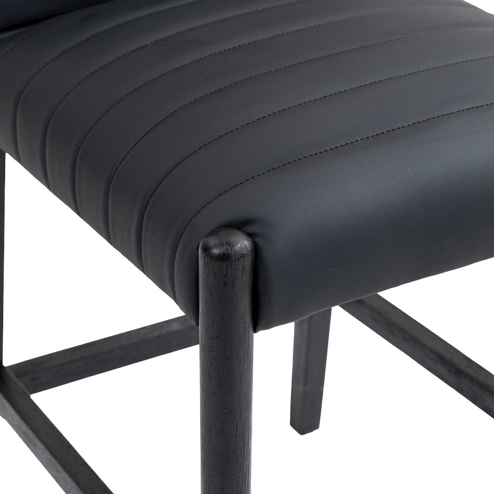 Aimee Black Vegan Leather Counter Stool