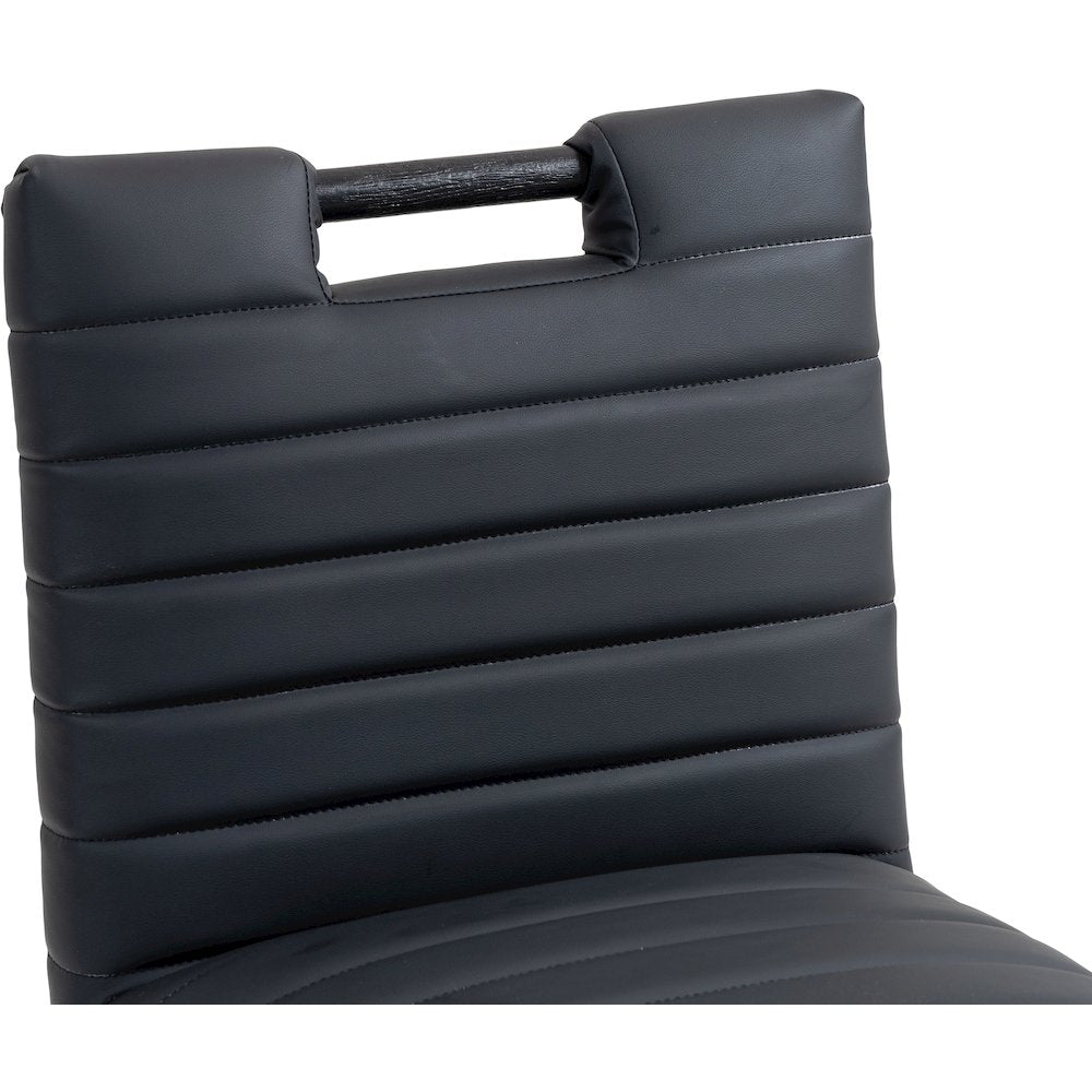 Aimee Black Vegan Leather Counter Stool