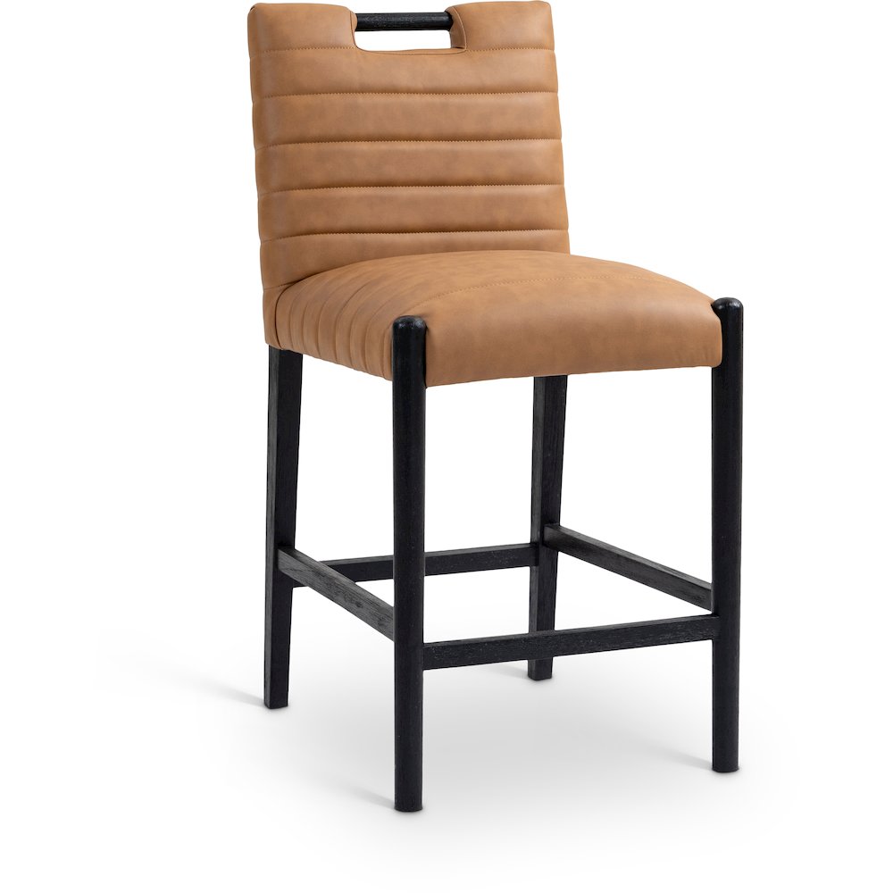 Aimee Cognac Vegan Leather Counter Stool