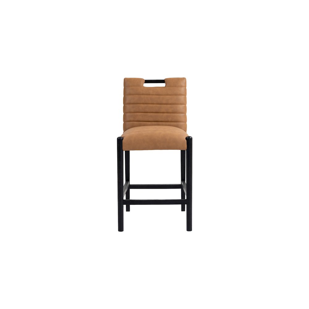 Aimee Cognac Vegan Leather Counter Stool