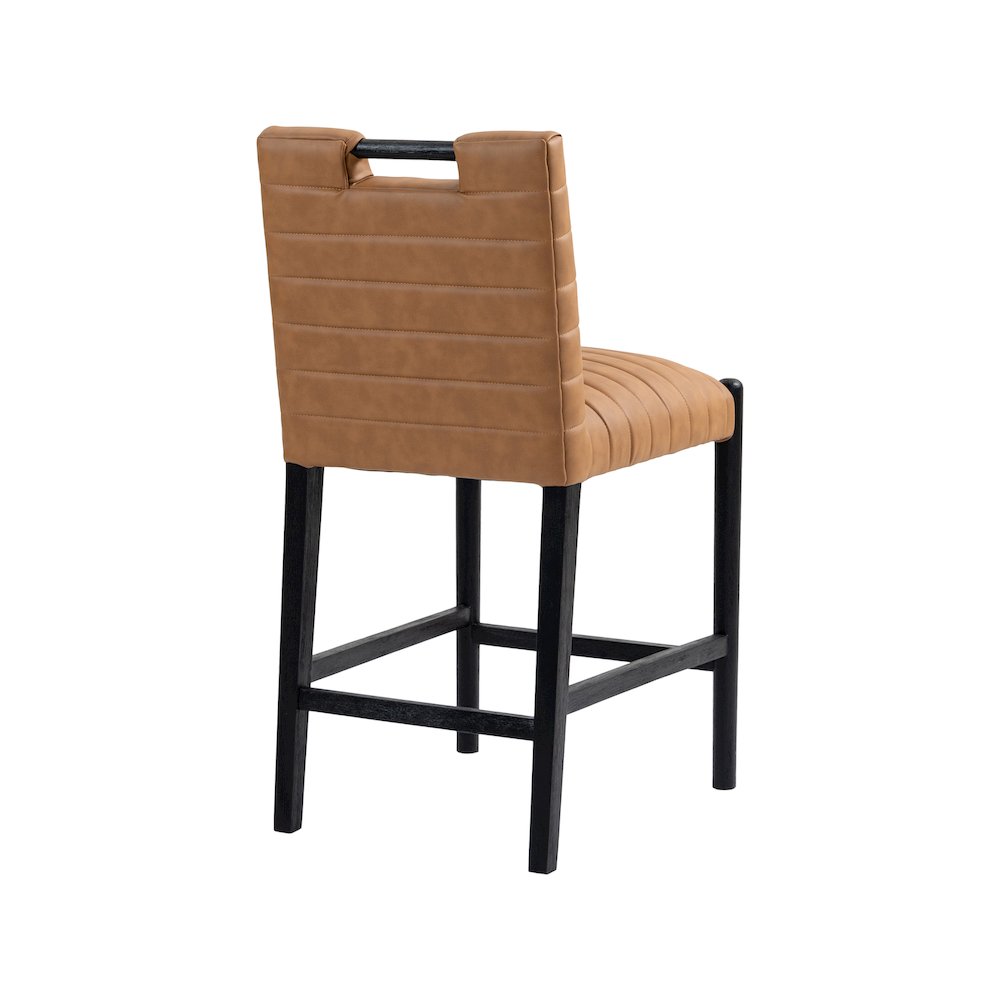 Aimee Cognac Vegan Leather Counter Stool