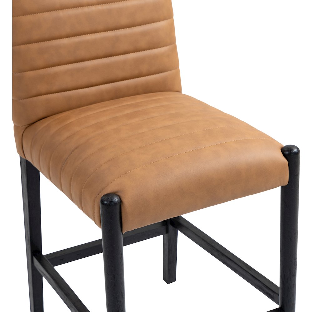 Aimee Cognac Vegan Leather Counter Stool