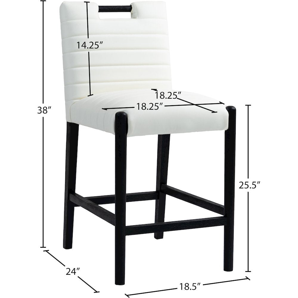 Aimee Cream Vegan Leather Counter Stool