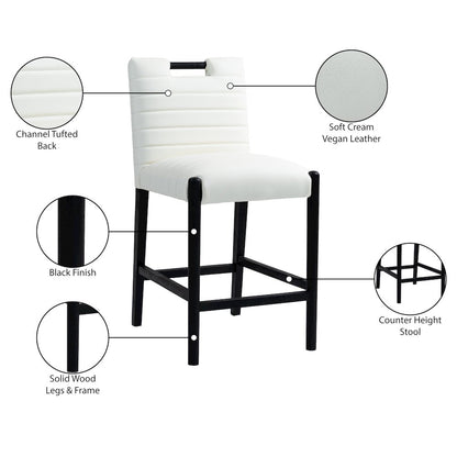 Aimee Cream Vegan Leather Counter Stool