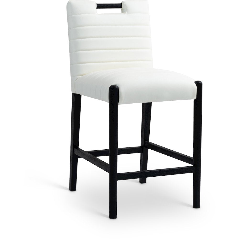 Aimee Cream Vegan Leather Counter Stool