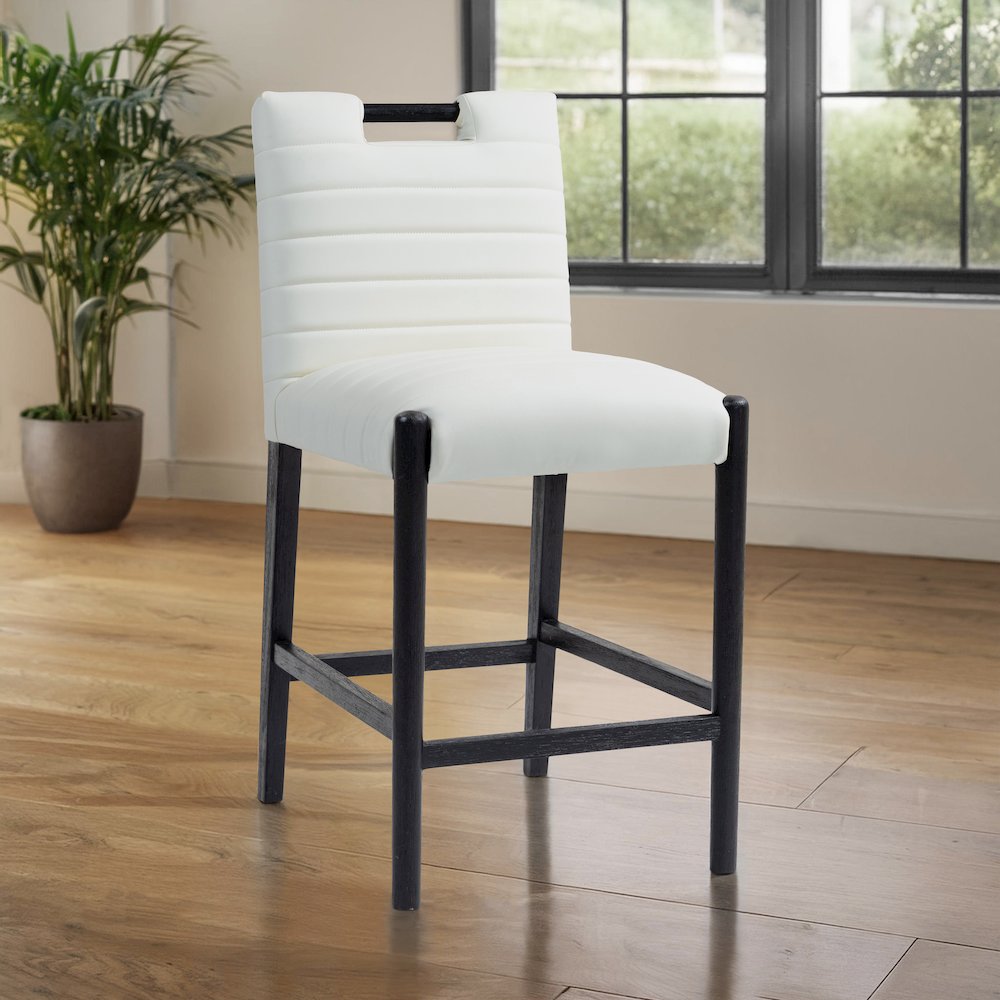Aimee Cream Vegan Leather Counter Stool