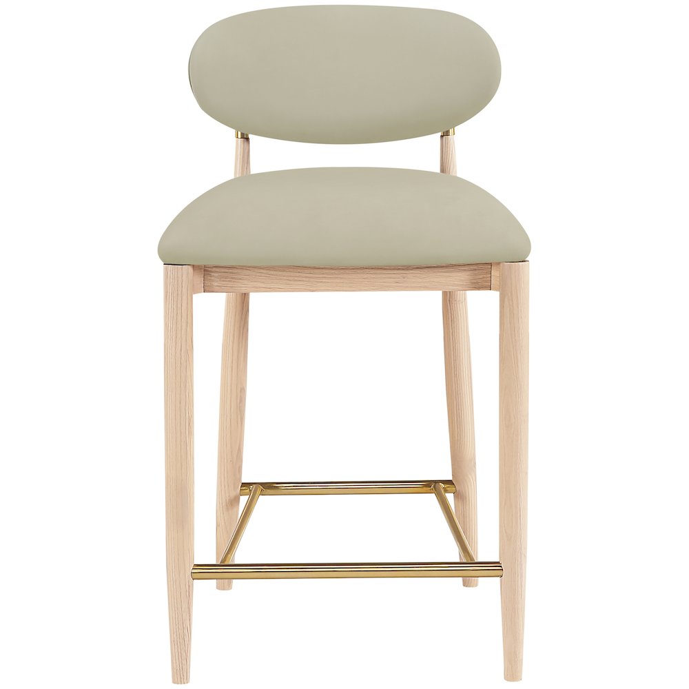 Riccio Taupe Vegan Leather Upholstered Stool