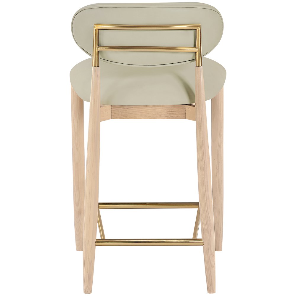 Riccio Taupe Vegan Leather Upholstered Stool