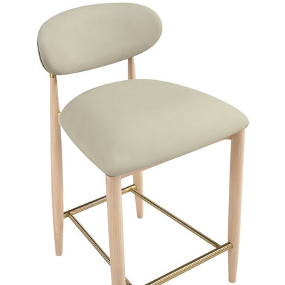 Riccio Taupe Vegan Leather Upholstered Stool