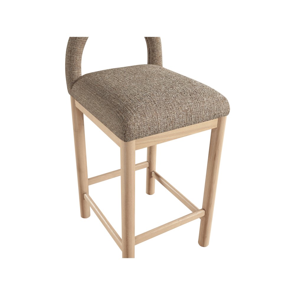 Conrad Brown Linen Textured Fabric Counter Stool
