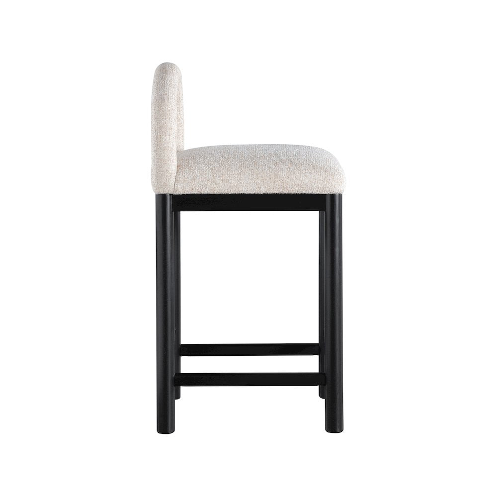 Conrad Beige Linen Textured Fabric Counter Stool