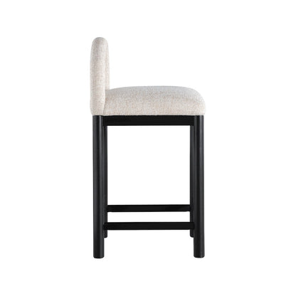 Conrad Beige Linen Textured Fabric Counter Stool