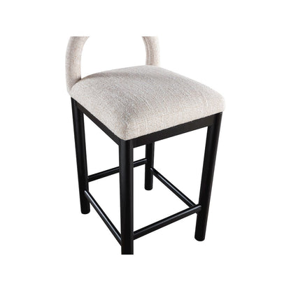 Conrad Beige Linen Textured Fabric Counter Stool