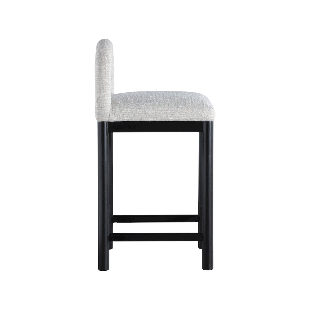 Conrad Grey Linen Textured Fabric Counter Stool