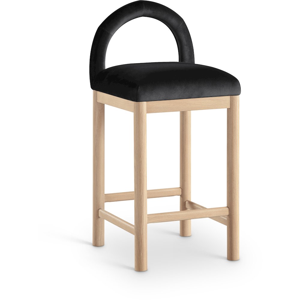 Conrad Black Velvet Counter Stool