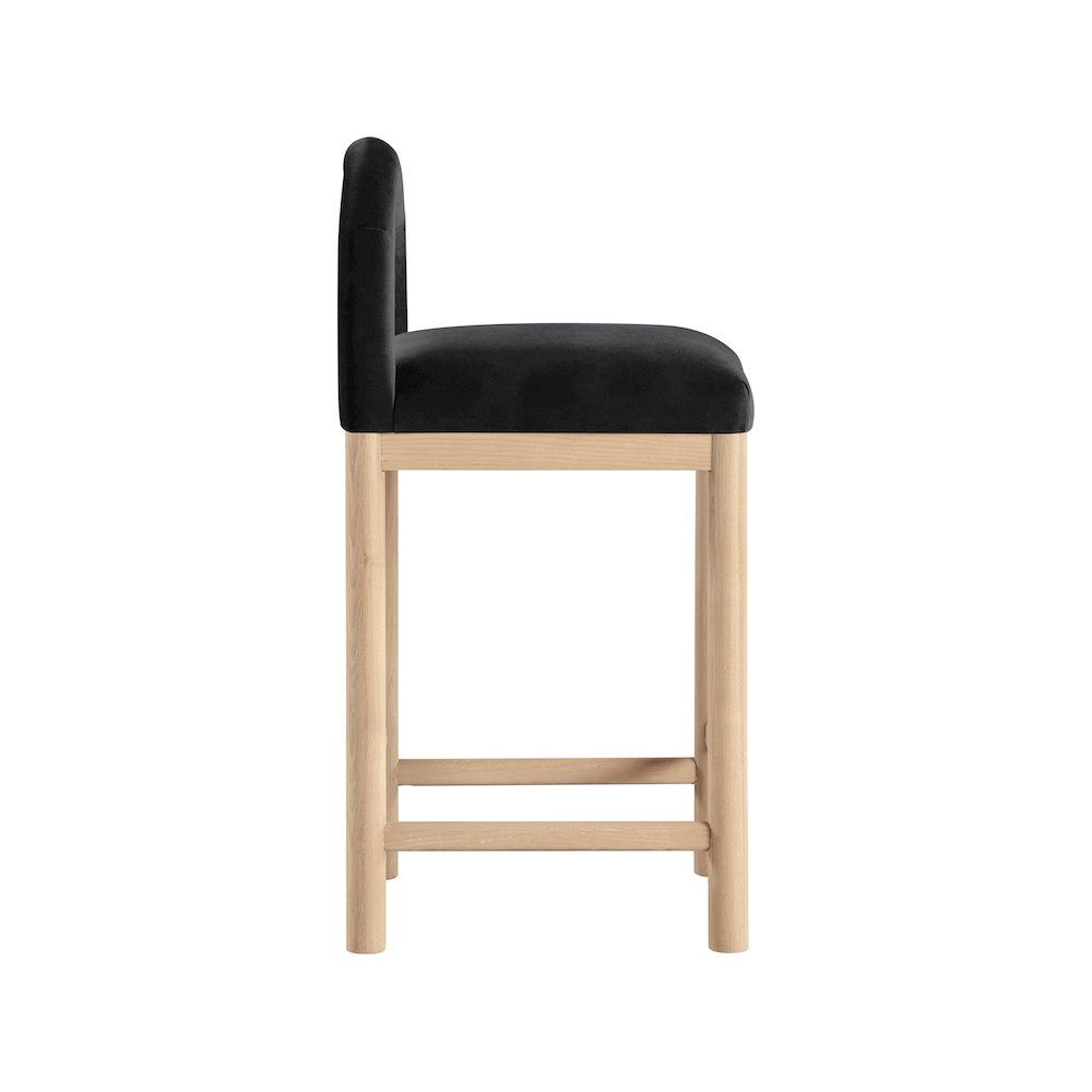 Conrad Black Velvet Counter Stool
