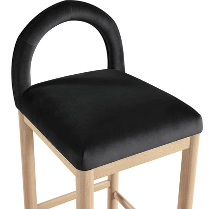 Conrad Black Velvet Counter Stool