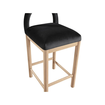 Conrad Black Velvet Counter Stool